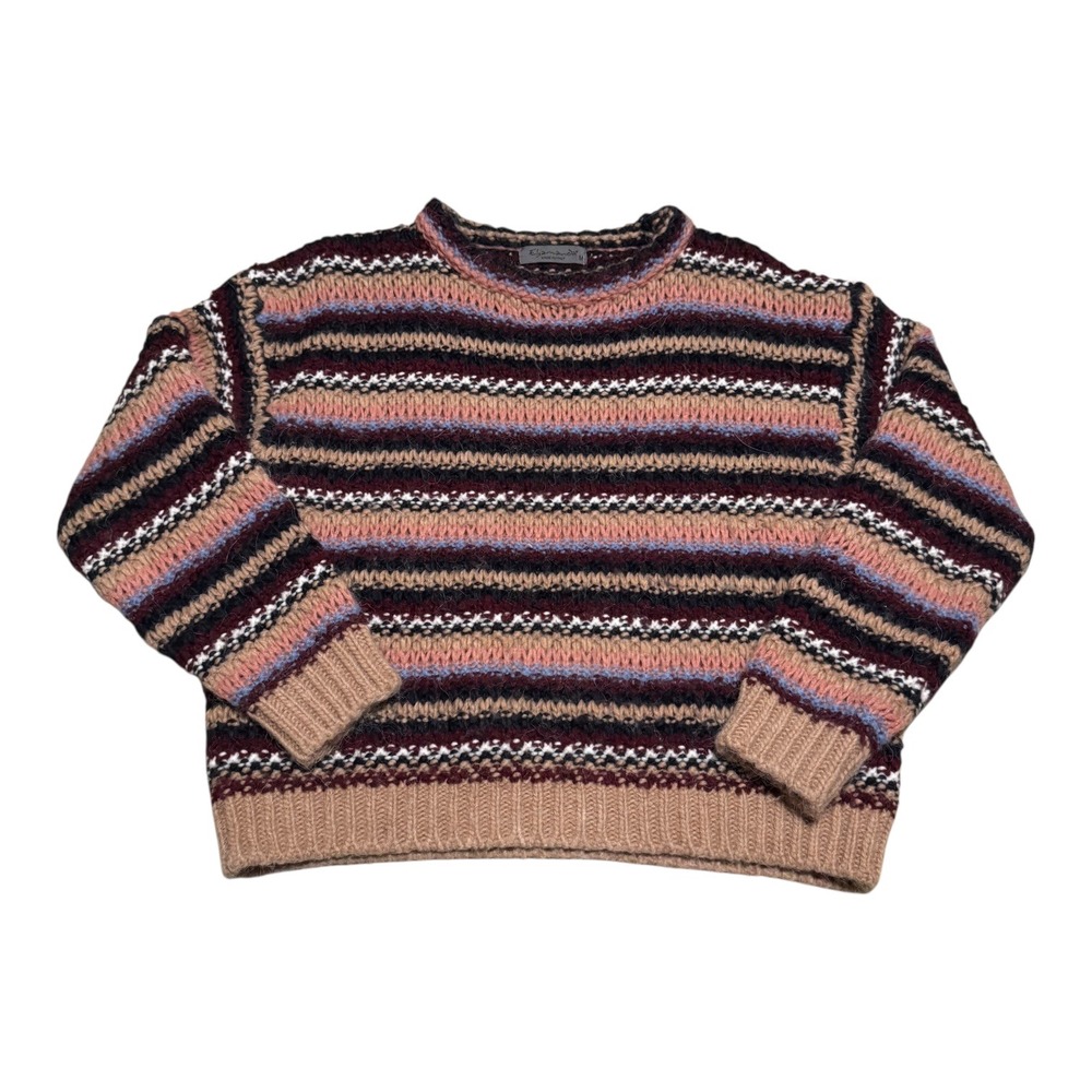 Elsamanda Italy Made Multicolor Striped Alpaca Blend Sweater Women's‎ Medium
